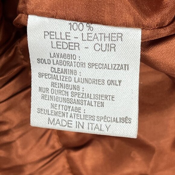 La Matta Womens 100% Leather Coat Cardigan Sz 4 Made in Italy - Picture 6 of 12